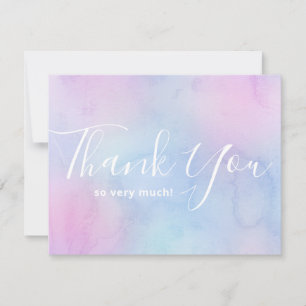 Carte De Remerciements Pastel Aquarelle Simple Élégante Anniversaire Viol