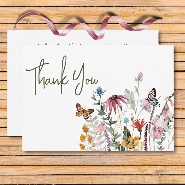 Carte De Remerciements Pastel & Burgundy Blooms Moderne Floral Mariage (Pastel & Burgundy Blooms Modern Floral Wedding Thank You Card)