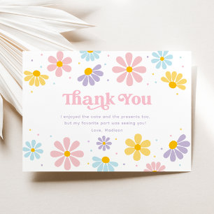 Carte De Remerciements Pastel Daisy Flower Anniversaire