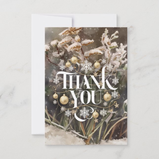 Carte De Remerciements Pastel Enchanted Hiver Joyeux Vacances (Devant)