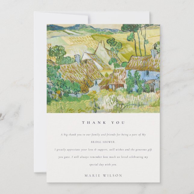 Carte De Remerciements Pastel Fields Fête des mariées paysager (Devant)