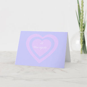 Carte De Remerciements Pastel Lavender and Pink Heartfelt Thank You
