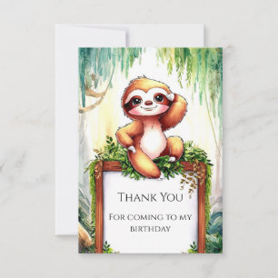 Carte De Remerciements Pastel Little Sloth Anniversaire