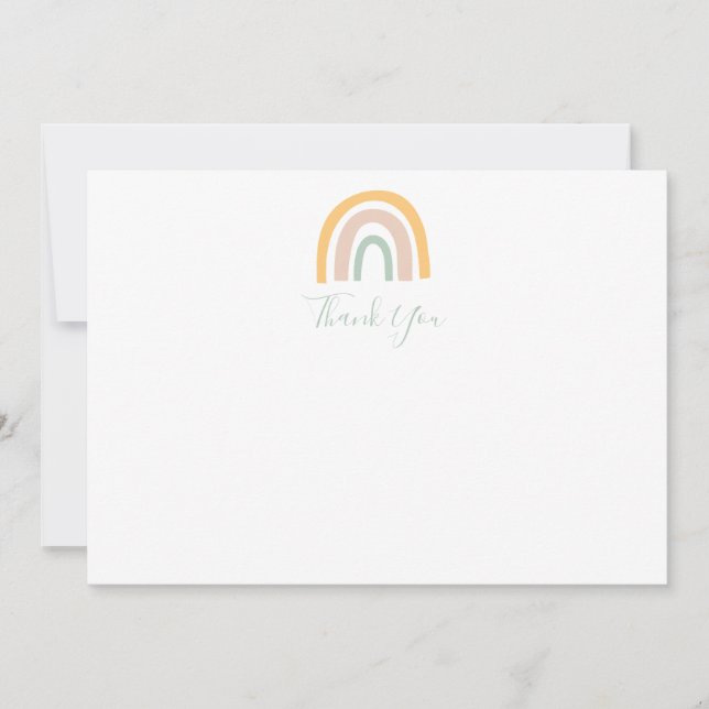 Carte De Remerciements Pastel moderne Rainbow Girl's (Devant)