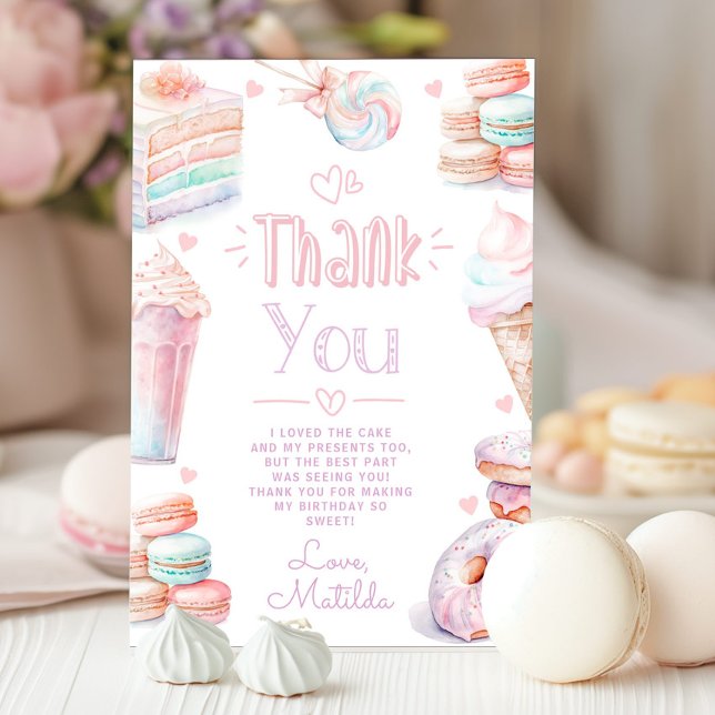 Carte de remerciements pastel pastel d'anniversair (Créateur téléchargé)