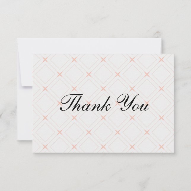Carte De Remerciements Pastel Peach et crème géométrique (Devant)