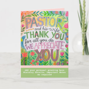 Carte De Remerciements ✝️ Pasteur Anniversaire de l'appréciation de l'épo