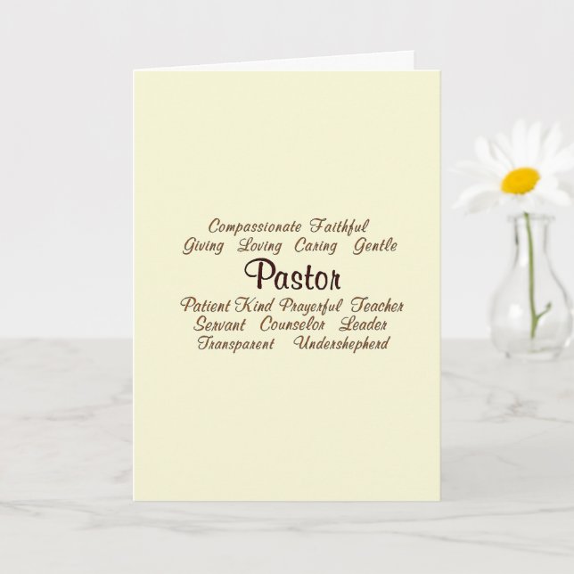 CARTE DE REMERCIEMENTS PASTOR (Petite plante)