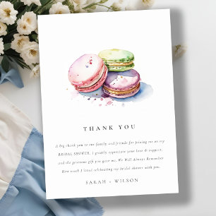 Carte De Remerciements Pâtisserie de Macarons Français à l'aquarelle Ente