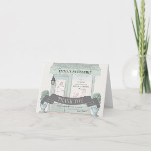 Carte De Remerciements pâtisserie Paris Vert Anniversaire