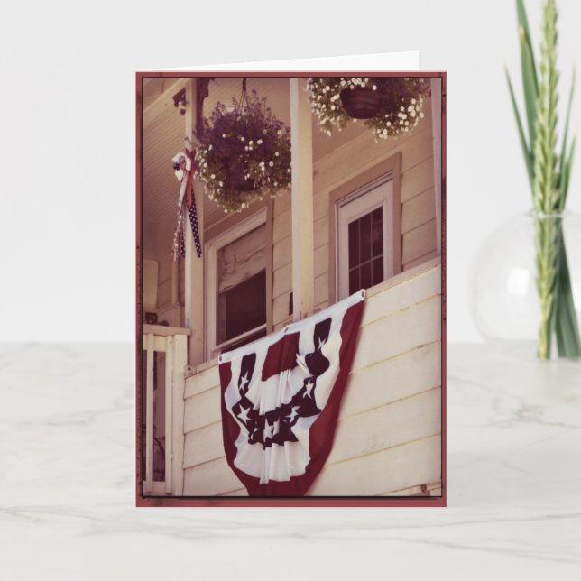 Carte De Remerciements Patriotique American Porch Welcome Home Card (Devant)