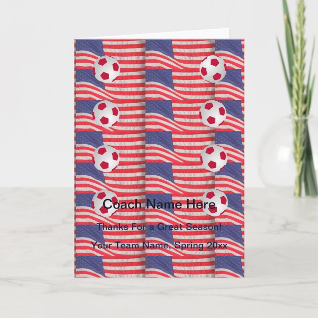Carte de remerciements patriotique pour entraîneur (Devant)