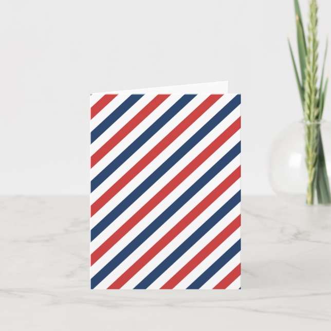 Carte De Remerciements Patriotique Rouge Blanc et Bleu (Devant)