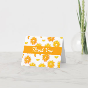 Carte De Remerciements Pattern orange Slice Fruit Food