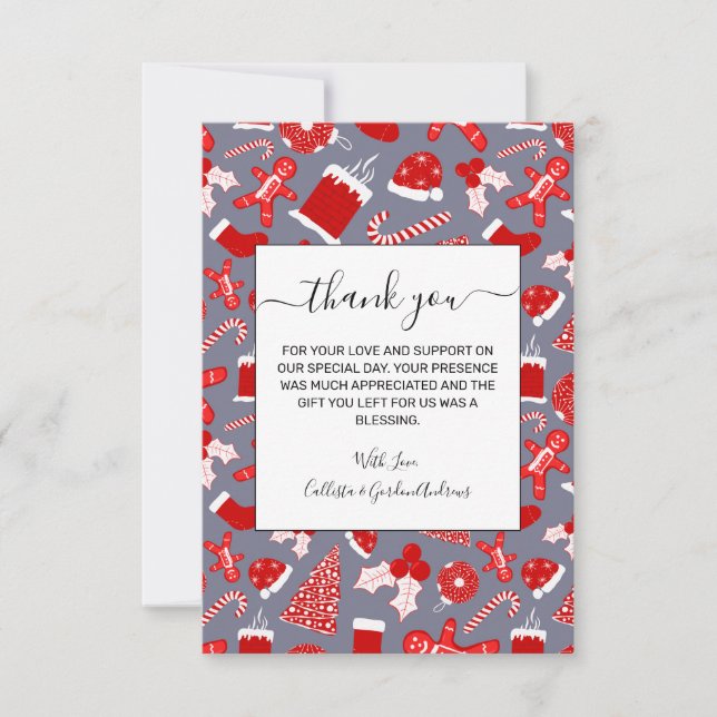 Carte De Remerciements Patters de Christmas (Devant)