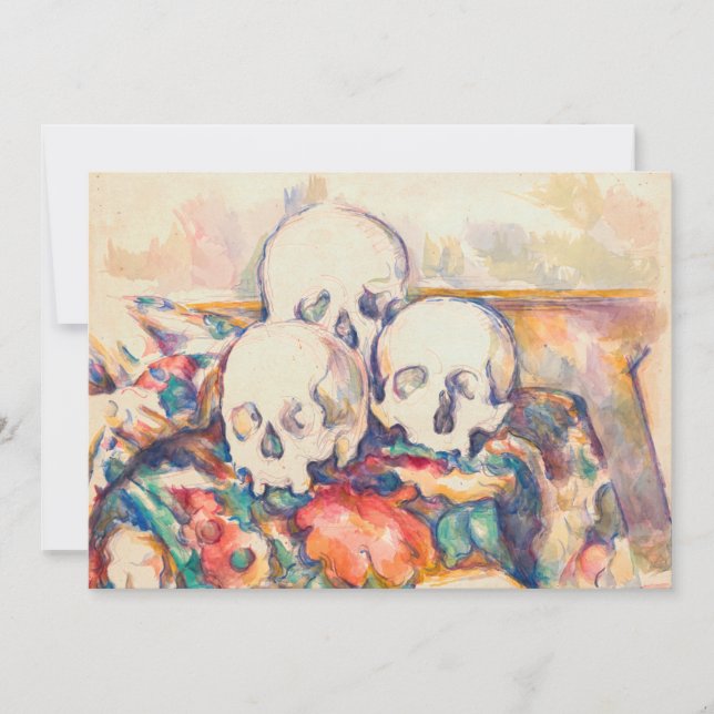 Carte De Remerciements Paul Cezanne - Aquarelle à trois crânes (Devant)