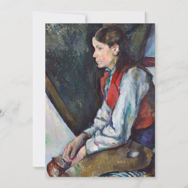 Carte De Remerciements Paul Cezanne - Garçon dans la veste rouge (Devant)