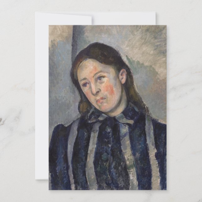 Carte De Remerciements Paul Cezanne - Madame Cezanne avec cheveux loosené (Devant)