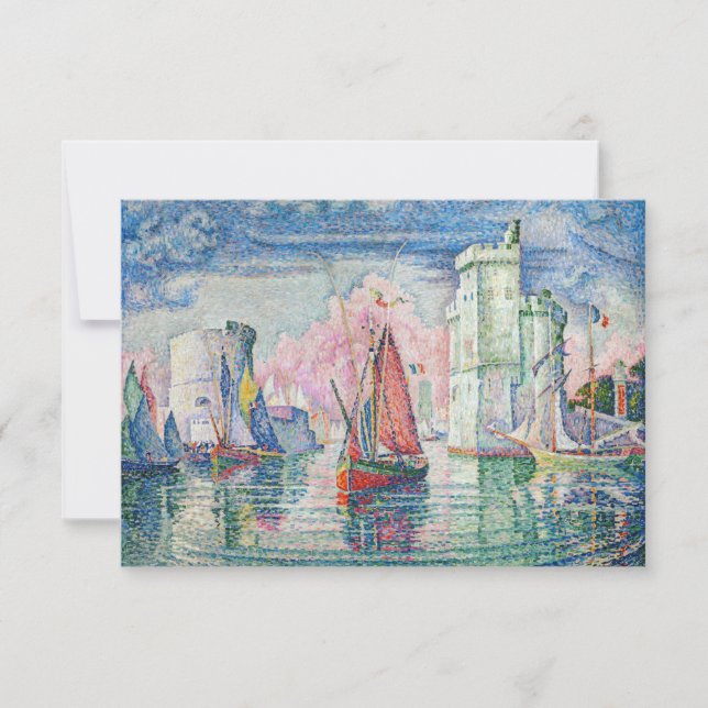 Carte De Remerciements Paul Signac - Entrée du port de La Rochelle (Devant)