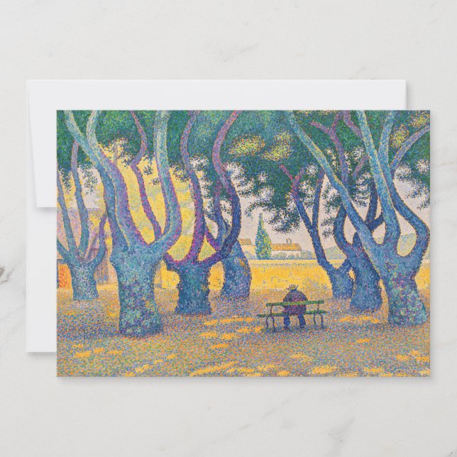 Carte De Remerciements Paul Signac - Place des Lices, Saint-Tropez (Devant)