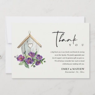 CARTE DE REMERCIEMENTS PAYS BLANC MARIAGE FLEURIER RUSTIQUE