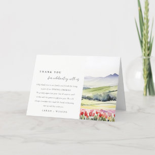 Carte De Remerciements Pays Printemps Floral Paysage Dîner de répétition