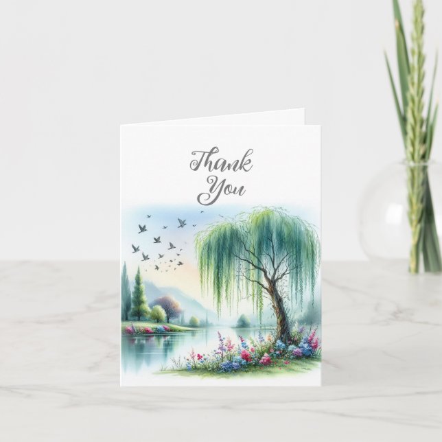 Carte de remerciements paysage aquarelle (Devant)