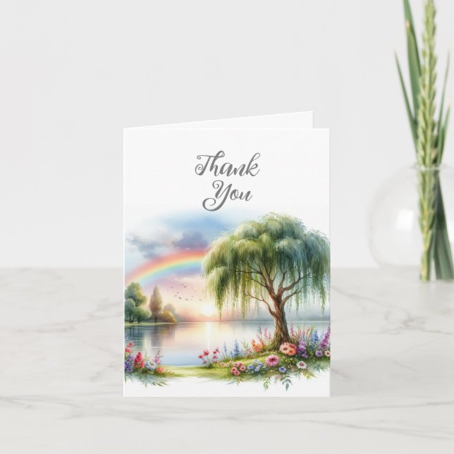 Carte de remerciements paysage aquarelle (Devant)