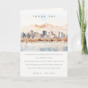 Carte De Remerciements Paysage aquarelle de mariage à Salt Lake City, Uta
