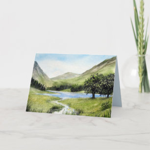 Carte De Remerciements Paysage d'aquarelle Lac Buttermere Cumbria