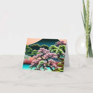 Carte De Remerciements Paysage Fleurs de cerises asiatiques Toutes les oc