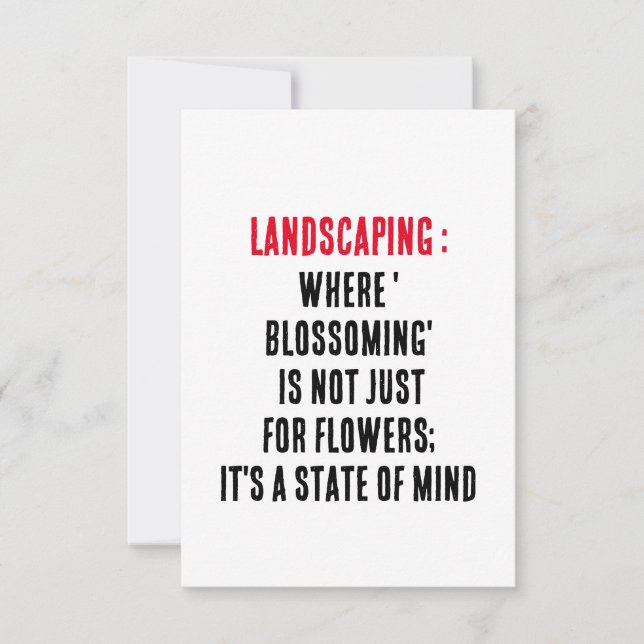 Carte De Remerciements Paysage Là où "floraison" n'est pas seulement pour (Devant)