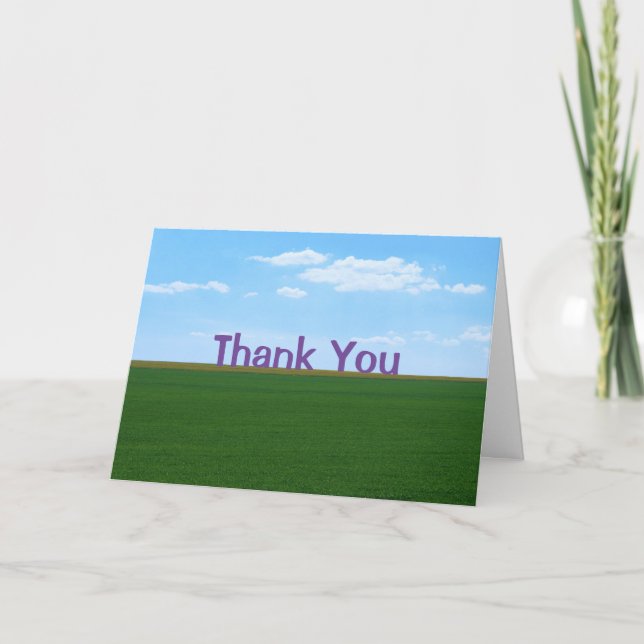 Carte De Remerciements Paysage "Merci" personnalisable (Devant)