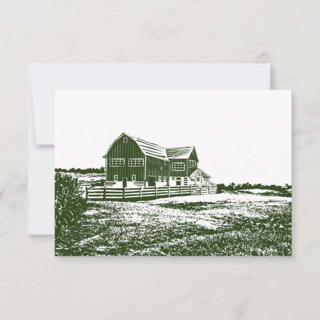 Carte De Remerciements Paysage rural maison de ferme de style coupe (Devant)