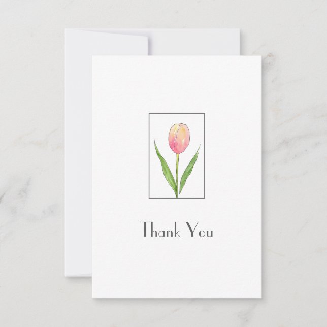 Carte De Remerciements Peach Pink Tulip (Devant)