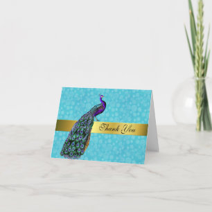 Carte de remerciements Peacock Coloré Chic