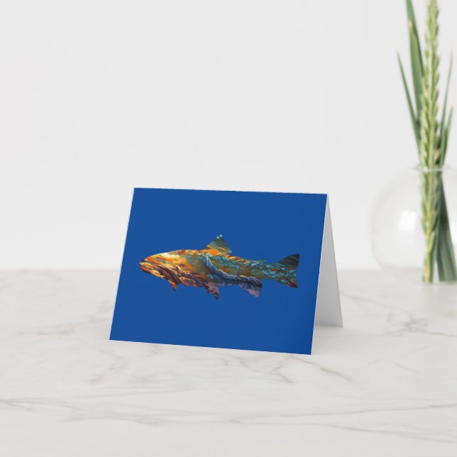 Carte De Remerciements Pêche à la truite Nature Pêcheur en plein air (Devant)