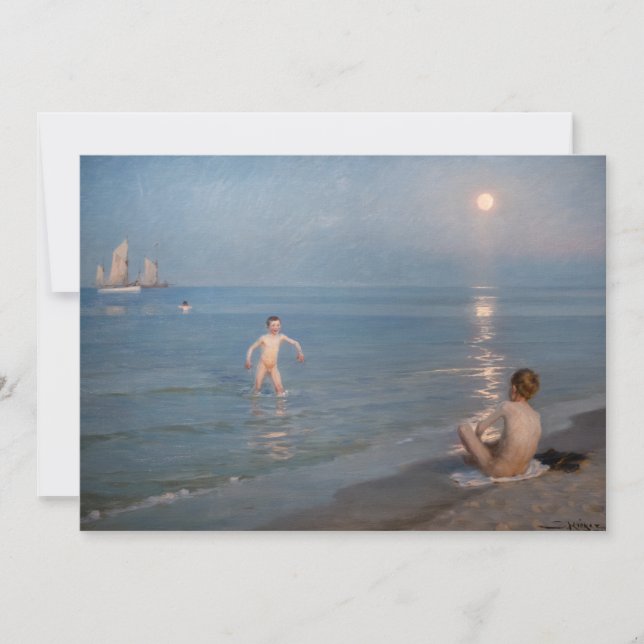 Carte De Remerciements Peder Severin Kroyer - Garçons Se baigner à Skagen (Devant)