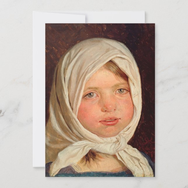Carte De Remerciements Peder Severin Kroyer - Petite fille de Hornbaek (Devant)