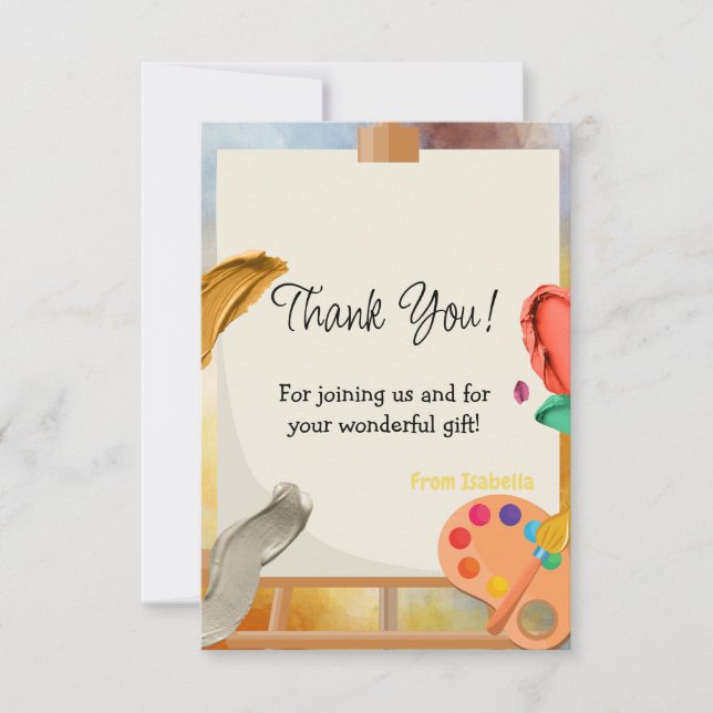 Carte De Remerciements Peinture Anniversaire (Devant)