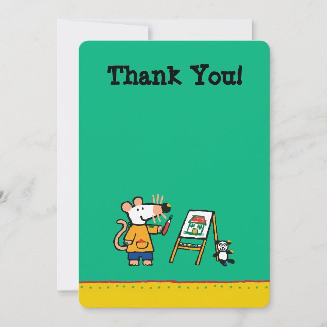 Carte De Remerciements Peinture avec Maisy ! (Devant)