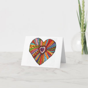 Carte De Remerciements peinture de coeur coloré lumineux #3