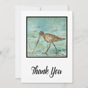 Carte De Remerciements Peinture D'Oiseau À Bord