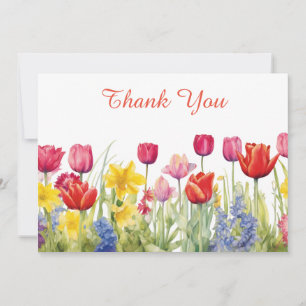 Carte De Remerciements Peinture sur fleur de tulipe