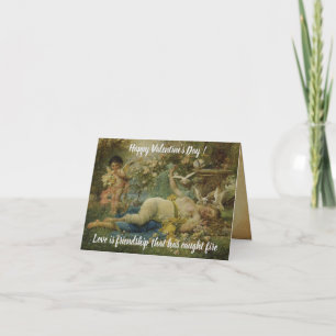 Carte De Remerciements Peinture vintage à l'huile cupide