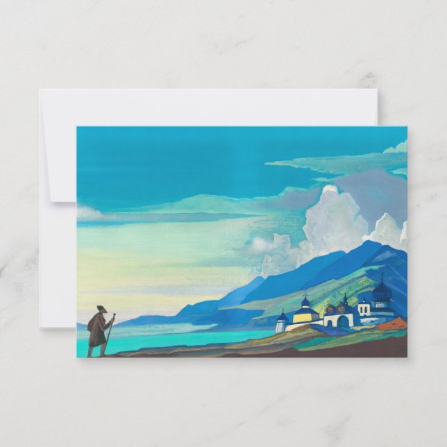 Carte De Remerciements Pèlerin de la ville radiante par Nicholas Roerich (Devant)