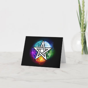 Carte De Remerciements pentagramme du Wiccan