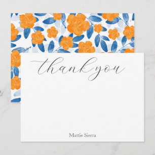 Carte De Remerciements Pépites d'aquarelle et Motif Feuille