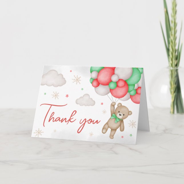 Carte De Remerciements Père Noël Baby Christmas Baby shower (Devant)