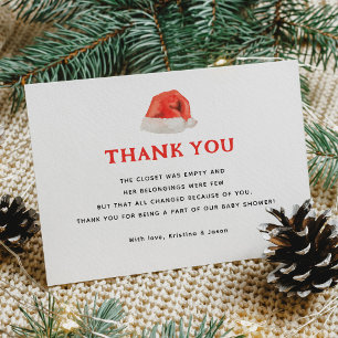 Carte De Remerciements Père Noël Baby Christmas Baby shower